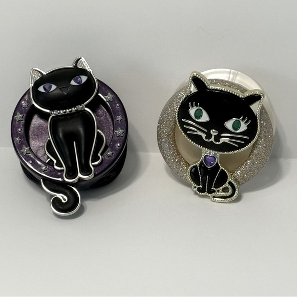 Bath & Body Works Cats Acentportable Car Visor Clip Set Purple Gold Cats Lovers - Picture 1 of 13